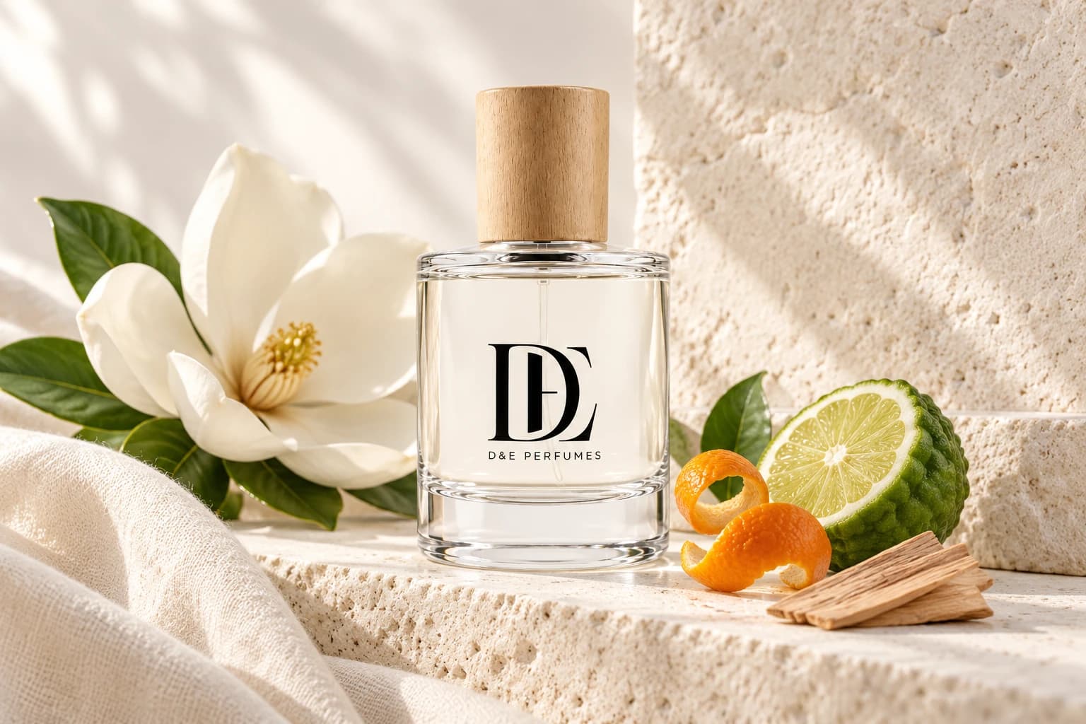 Een luxe presentatie van D&E Musk Ritual, met witte muskus, bergamot, mandarijn